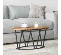 Hoopleep Tavolo da caffè ovale, finitura in legno antico, 80 x 40 x 40,5 cm, stile industriale Living Room Center, durevole Plywood & Metal Construction for Modern Home Decor