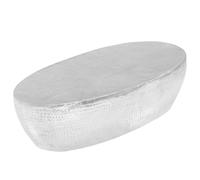 Hoopleep Tavolo da caffè ovale, in alluminio martellato, 100 x 50 x 28 cm, finitura lucidata, moderna Living Room Center Table, no Assembly Required, design durevole
