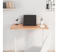 Hoopleep Tavolo in legno massello marrone chiaro, 80 x 60 x 2 cm, trattato, bordo naturale, per tavolo da pranzo, scrivania, piano di lavoro, restauro