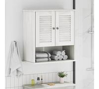 Hoopleep VIGO - Cabinet da parete in legno di pino bianco, 67,5 x 34 x 71,5 cm, spazio per piccole stanze da bagno, facile da assemblare, design moderno