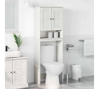Hoopleep VIGO White Pine Solid Wood - Cabinet da bagno, 60 x 27 x 161 cm, spazio per riporre cosmetici, servizi igienici, accessori per la pulizia, facile assemblaggio