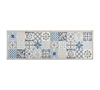 Hoopleep Washable Kitchen Runner Rug, design a mosaico non slip Floor Mat, 60 x 300 cm Long Area Carpet for Hallway, Laundry Room, and Entryway, skid resistant Latex Backing