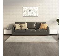 Hoopleep White Industrial Coffee Tables for Living Room, Set of 2, 50 x 50 x 40 cm, Modern Center Tables with Storage Drawers & Metal Legs, Durable Engineered Wood