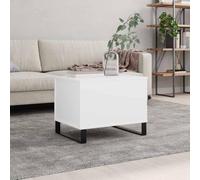Hoopleep White Lift Top Coffee Table, 60 x 44,5 x 45 cm, Wood Engineered, Modern Living Room Center Table with Hidden Storage, Height Adjustable Desk for Small Spaces, Durable Metal Legs
