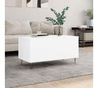 Hoopleep White Lift Top Coffee Table for Living Room, 90 x 44,5 x 45 cm, Modern Wood Composite Center Table with Hidden Storage, Regolabile per Dining & Working