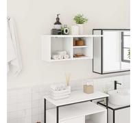 Hoopleep White Wall-Mounted Bathroom Cabinet, 60x25x30 cm Engineered Wood Solution Storage Storage for Small Bathroom, Kitchens, and Living Rooms, Easy Assembly Vanity