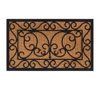 Hoopleep Zerbino rettangolare, 45 x 75 cm, in gomma robusta e fibra di cocco, antiscivolo, per interni ed esterni, resistente, 7 mm di spessore, facile da pulire