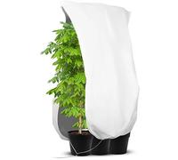 HOOPOE Copertura Piante Inverno,Telo da Sposa per Piante 120x 180cm, Telo Copri Piante Antigelo con Coulisse e Cerniera,Telo Antigelo per Piante,Telo Tessuto Non Tessuto per Piante