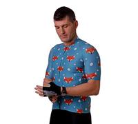 HOOPOE Maglia Blu Ciclismo, Maglietta Bicicleta, Camicie Ciclismo per Uomo, Donna, Manica Corta, Estiva, FoxBlue Taglie (dalla XS alla XL) XL