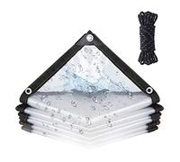 HOOPOE Telone trasparente con asole, telo trasparente per terrazze, protezione dal vento, trasparente, 2 x 2 m, per esterni, utilizzabile per esterni, impermeabile, isolamento delle piante