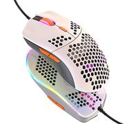 Hoopond Mouse da gioco cablato, mouse leggero con guscio a nido d'ape 69G con 6400 DPI, mouse da gioco USB programmabili a 6 pulsanti, per giocatori PC e utenti Xbox e PS4-Shimmer