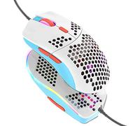 Hoopond Mouse da gioco cablato, mouse leggero con guscio a nido d'ape 69G con 6400 DPI, mouse da gioco USB programmabili a 6 pulsanti, per giocatori PC e utenti Xbox e PS4