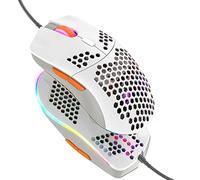 Hoopond Mouse da gioco cablato, mouse leggero con guscio a nido d'ape 69G con 6400 DPI, mouse da gioco USB programmabili a 6 pulsanti, per giocatori PC e utenti Xbox e PS4-Honeybee