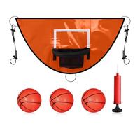 Hoops and Hops - Rete sportiva per trampolino, rete multiuso per tiro al cortile, per giochi all'aperto, rete resistente al sole con pompa a sfera, per ragazzi e ragazze attivi