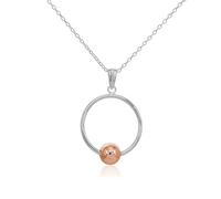Hoops & Loops Collana con ciondolo a cerchio aperto in argento Sterling 925 lucido, per donne e uomini, argento, oro giallo, oro rosa, Metallo, Zirconie sintetico