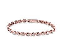 Hoops & Loops in Argento Sterling, con Zirconia cubica XO Design Bracciale Tennis, Oro Rosa-Argento incamiciato, Colore: Rose Gold Flashed Silver