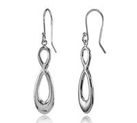 Hoops & Loops Orecchini pendenti in argento Sterling 925 a forma di 8, con simbolo dell'infinito lucido, da donna, in argento, giallo e oro rosa, Argento sterling