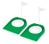 Hooqict 2 Pack Golf Putting Cup with Flag Indoor Practice Training Aids Plastic Golf Putting Hole Putter Regulation Cup for Kids Men Women Indoor Outdoor Home Office Backyard Yard Golfing