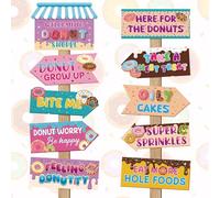 Hooqict 20 cartelli direzionali per feste a ciambella con scritta "Welcome to Donut", per bambini, ragazze, dolci ciambelle, decorazioni di compleanno a tema