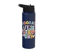 Hooray It's STEM Day Funny Science Student Math Tech Physics Stainless Steel Insulated Water Bottle