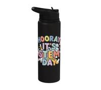 Hooray It's STEM Day Funny Science Student Math Tech Physics Stainless Steel Insulated Water Bottle
