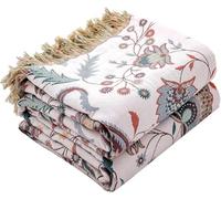 HOORDRY Coperta in Cotone, Plaid per Letto, Copridivano con Motivo 230x250 cm, Doppio Lato, Coperta Boho per Divano, Poltrona, Letto, Doppia Faccia per Guardare la TV o per un Riposo sulla Sedia