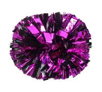 Hooshing 2 Pompon da Cheerleader Professionali Metallizzati Rosa e Nero con Manico per Cheerleader, per Allenamento Sportivo di Squadra e Prestazioni