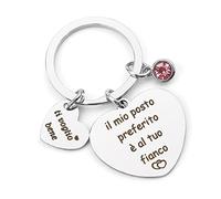 Hoosmoon Regalo Festa Della Donna e San Valentino - Portachiavi Coppia Lui Lei - Gadget per Anniversario e Compleanno