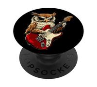 Hoot and Shred con questo gufo che suona la chitarra PopSockets PopGrip Adesivo