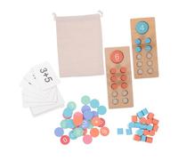 HOOTNEE 1 Set Blocchi Conteggio: Giocattoli Educativi Conteggio per Bambini - Contatore Portatile in Legno con Perline Colorate per Insegnare,
