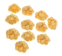 HOOTNEE 10 Pezzi Miniature Monete in Resina per Casa Bambole Decorazione Micro Paesaggio Accessori Realistici per Scenografie Addobbi Capodanno Finti Soldi Creativi