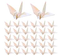 HOOTNEE 100 Pezzi Gru Origami in Carta Bianco, Pronte all'Uso e Fatte a Mano, Decorazioni per Shower e Sfondo