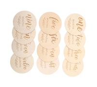 HOOTNEE 12 Pezzi Dischi in Legno Segnali Di Pietra Miliare Per Ragazzo Ragazza Carte Incise Su Entrambi I Lati Accessori Per Foto Per Ragazzo Ragazza Maschi E Femmine