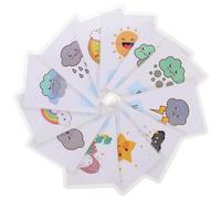 HOOTNEE 12 Schede Didattiche Impermeabili Meteo in Plastica, Carte di Apprendimento Multifunzione, Accessori Educativi Portatili per Scuola e Casa