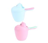 HOOTNEE 2 pezzi Cucchiai Bagnetto per Ragazzo Ragazza in Mestolo Acqua Doccia Forma di Fiore Rosso e Blu per Lavaggio Capelli e Bagno Sicuro