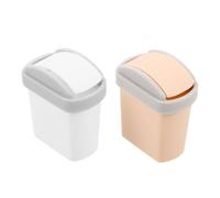 HOOTNEE 2 pezzi Dollhouse Lightweight Pla Small Desktop Garbage Bin in And Beige Realistic Miniature Trash Bin For Dollhouse Furniture Organization