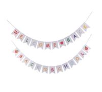 HOOTNEE 2 Striscioni Appendibili Bentornati Scuola Decorazioni Murali Resistenti per Aula e Feste Banner Colorati e Durevoli per Scuola Media e Superiore