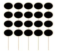HOOTNEE 20 Pezzi Lavagne Nere Ovali in Legno Mini Lavagnette Segnaposto per Fiori e Piante da Giardino Etichette per Decorazioni Matrimonio Natale e Feste