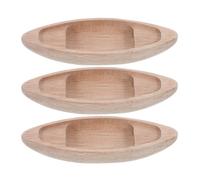 HOOTNEE 3 Mini Canoe in Legno Robusto, Decorazione da Tavolo a Forma di Barca per Cameretta, Ufficio e Casa, Statua Artigianale Finitura Rustica e Design Intricato