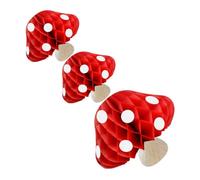 HOOTNEE 3 Pezzi Decorazioni a Nido D’Ape a Forma di Fungo Ornamenti da Tavolo per Feste Natalizie e Matrimoni Centrotavola a Tema Favola per Arredamento Casa e Giardino