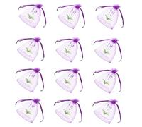 HOOTNEE 30 Pezzi Sacchetti Lavanda Vuoti con Coulisse in Rete Traspirante per Armadio Profumato Bustine Multiuso per Fiori Secchi e Aromaterapia Design Elegante con Stampa Lavanda per