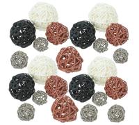 HOOTNEE 36pezzi Palline Decorative Rattan per Vasi e Centrotavola di Palline Wicker Eleganti per Decorazioni di Matrimonio Autunno e Halloween Varie