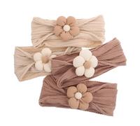 HOOTNEE 4pezzi Fascia per Capelli Fiori per Neonata Fascia Capelli Bambina Morbida e Comoda per Ragazzo Ragazza Ragazza Design Floreale Carino