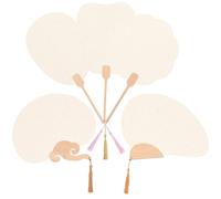 HOOTNEE 5 Pezzi Ventagli Cinesi Rotondi Artigianali per Ventaglio da Dipingere Fai da Te Accessorio Creativo per Pittura e Disegno Ventilatori Mano Personalizzabili per Colore Casuale