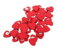 HOOTNEE 50 Adesivi Autoadesivi a Forma di Cuore in Legno Rosso, Mini Cuori Decorativi per San, Feste di Nozze e Scrapbooking, Set da 50 Pezzi 19x18x2mm, Decorazioni Romantichette