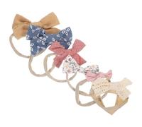 HOOTNEE 6 Fasce per Chioma Bambina Fiocchi in Cotone, Elastiche e Morbide per Massimo Comfort, Adatte a Neonate e Bambine, Accessori per Chioma Facili da Abbinare