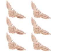 HOOTNEE 6 Pezzi Applique Decorativa in Legno Stile Classico per Mobili e | Lavorazione Intagliata, Struttura Traforata, Bordi Rifiniti, Colore Kaki, per Angoli di Sportelli e Mobili