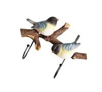 HOOTNEE Appendiabiti a Forma di Volatile in Legno Gancio da Parete Rustico Doppio Porta Cappotti e Borse per Ingresso e Soggiorno Ganci Decorativi Multifunzione per Casa e Ufficio