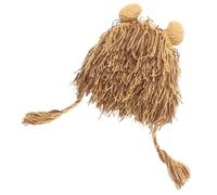 HOOTNEE Cappello Resistente e Decorativo da Festa Divertente a Forma di Leone in Peluche Beige per Party e Vacanze Creative