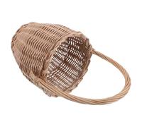 HOOTNEE Cesto Intrecciato a Mano in Vimini Design Versatile con Manico, Cesta Porta Fiori e Frutta Rustica Artigianato Khaki per Decorazioni Casa e Picnic